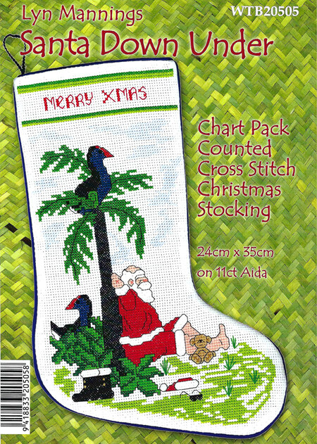Santa Down Under Cross Stitch Pattern by Lyn Mannings
