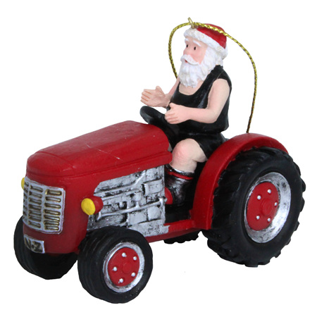 Santa in a tractor
