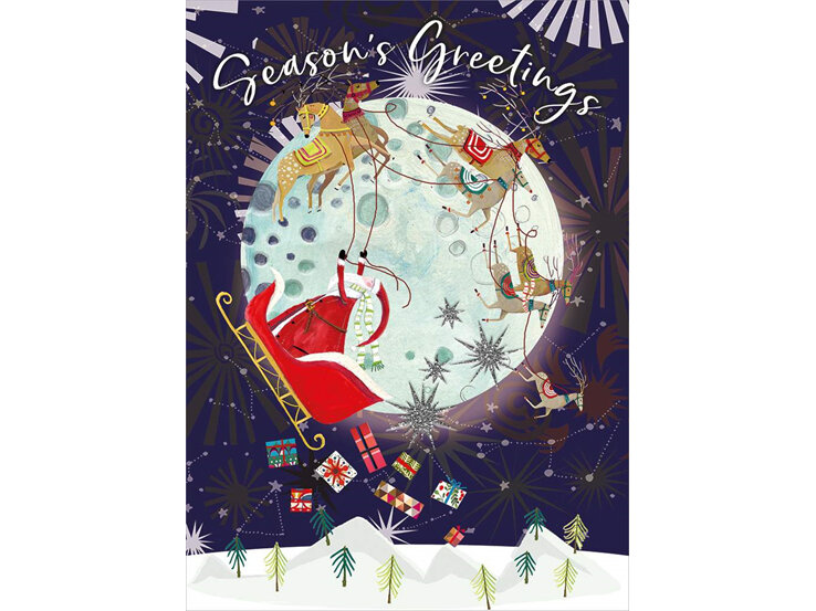 Santa & Moon Christmas Card real and exciting designs