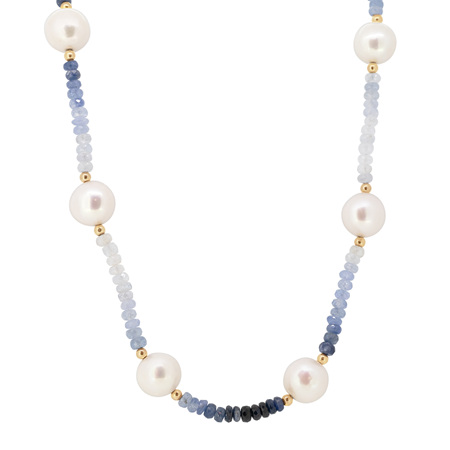Sapphire and Freshwater Pearl Necklace