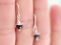 sapphire blue rosehip silver earrings september  lily griffin nz jewellery