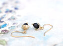 sapphire blue rosehip solid gold earrings talisman tiny lily griffin jewelry