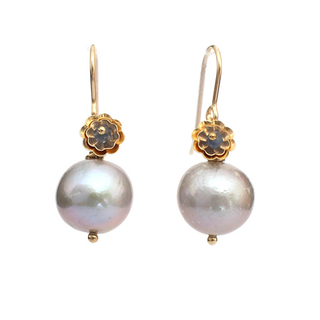 Sapphire Florette Pearl Earrings
