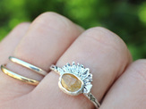 sapphire yellow sun sunshine sunrise silver ring lilygriffin jewelry nz