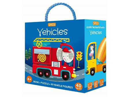 Sassi Learn Shapes Vehicles 3D Puzzle & Book Set