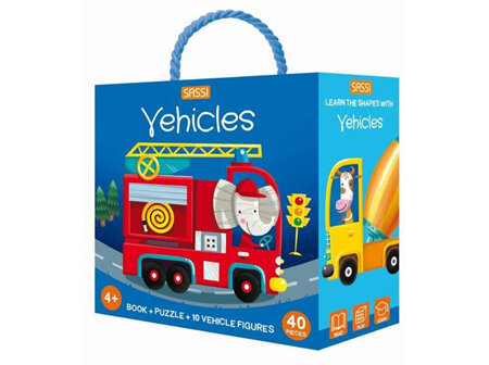 Sassi Learn Shapes Vehicles 3D Puzzle & Book Set