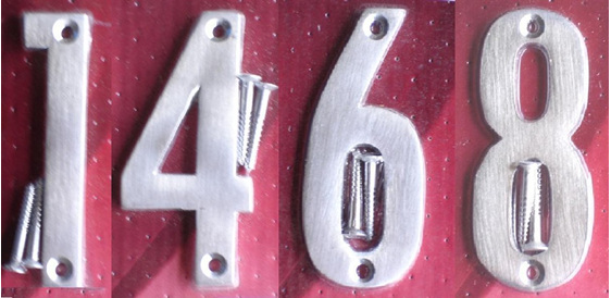 Satin Chrome or Brass Numbers/Letters