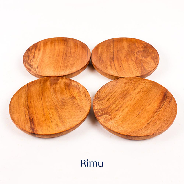 saucer set of 4 rimu made in nz