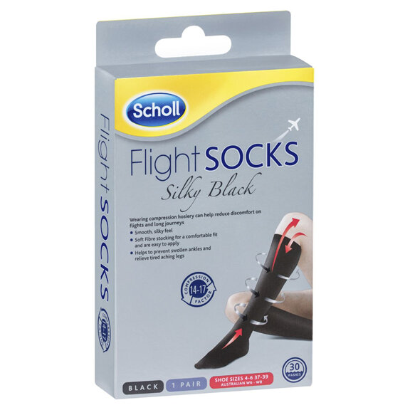 Scholl Flight Socks Silky Black 34-37