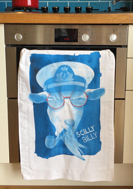 Scilly Billy Tea Towel - Blue
