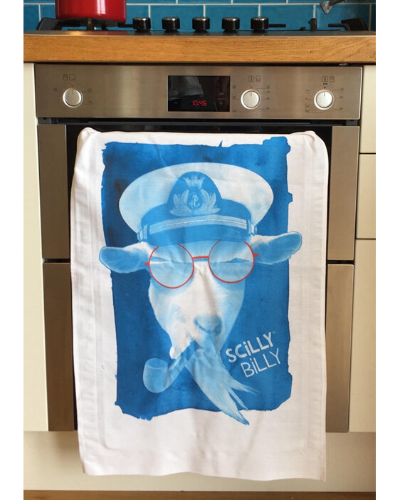 Scilly Billy Tea Towel - Blue