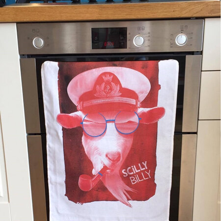 Scilly Billy Tea Towel - Red
