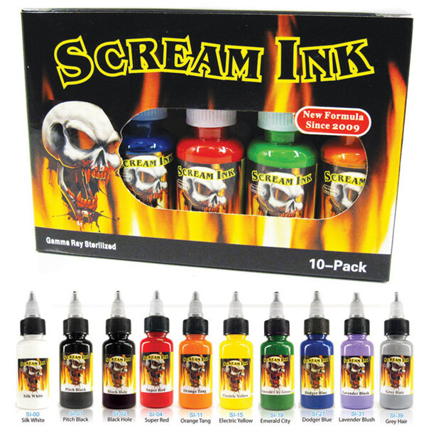 Scream Ink 10 Primary Color Set 0.5oz Bottles