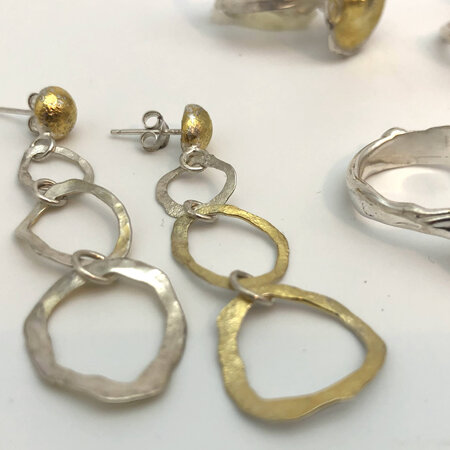 Sea Foam Earrings  - Gold