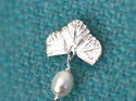 Sea Plume feather sterling pearl pin brooch wedding lily griffin nz jeweller