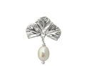 Sea plume ocean feather sterling silver pearl lapel pin brooch wedding nz