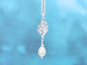 sea plume ocean feather sterling silver pearl necklace lily griffin nz jewellery