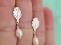 sea plume ocean feather studs earrings silver pearls lily griffin nz jewellery