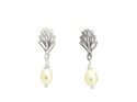 sea plume ocean feather studs earrings sterling silver pearls lilygriffin nz