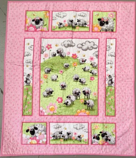 Sean the Sheep  Cot Quilt (pink)