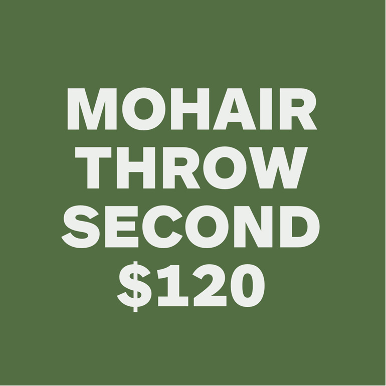 SECOND - Mohair Throw Blanket - Fawn/Cream Marle