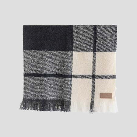 SECOND - Wool Throw Blanket - Block Check