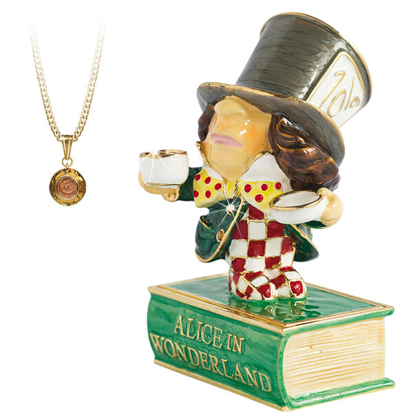 Secrets from Hidden Treasures Cloisonne Collectible Alice in Wonderland Mad Hatter