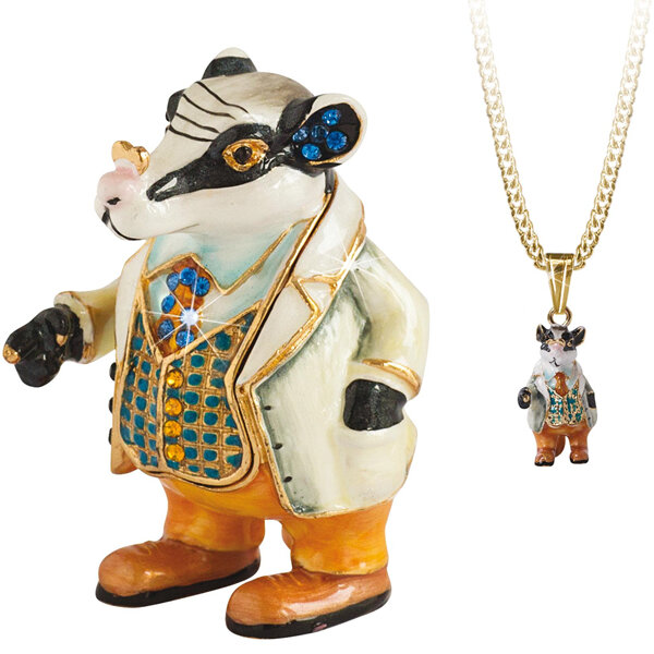 Secrets from Hidden Treasures Cloisonne Collectible Wind in the Willows Badger