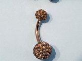 Set Of 5 Rose Gold Diamantie Stones Assorted Body Piercing