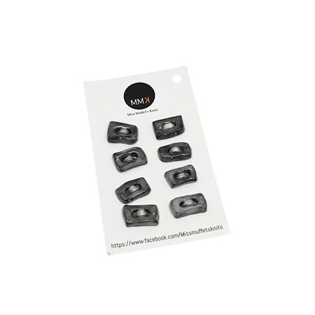 Set of Eight Buttons - Rectangle Grey