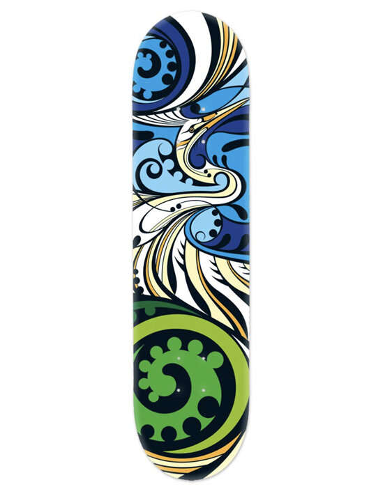 Shane Hansen NZ Artist Kotuku Skateboard Deck Art 100 Percent New Zealand
