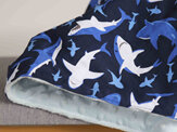 Sharks minky blanket, handmade by Miss Izzy in New Zealand