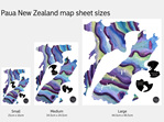 Sheet sizes for Paua New Zealand map wall decals