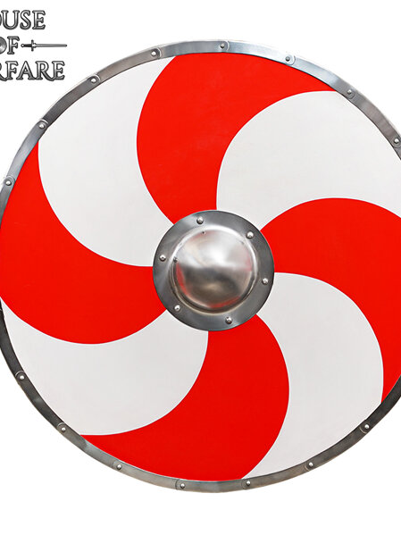 Shield 2 - Viking Round Shield (White and Red)