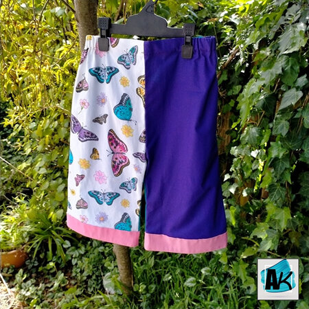 Shorts, Size 8 - Butterflies with Purple & Teal