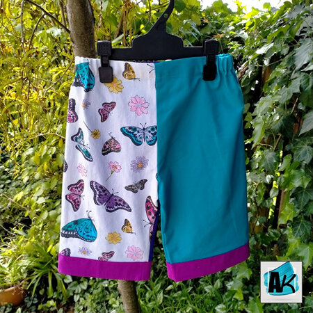 Shorts, Size 8 - Butterflies with Teal & Purple