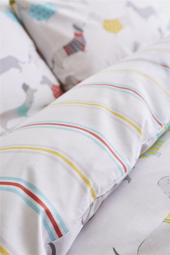 Silly Sausage Dog Reversible Uk Double Duvet Cover Set Little Bugs