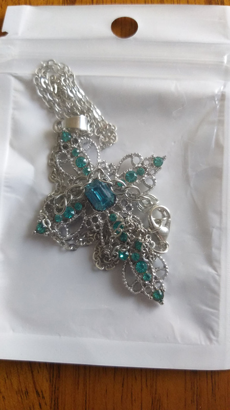 Silver & Blue Cross Necklace