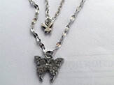 Silver Butterfly Pendant & Earring Set