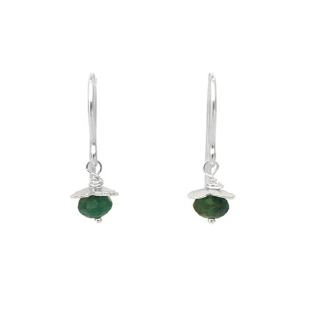 Silver Emerald Rosehip Earrings