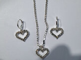 Silver Heart Pendant & Earring Set