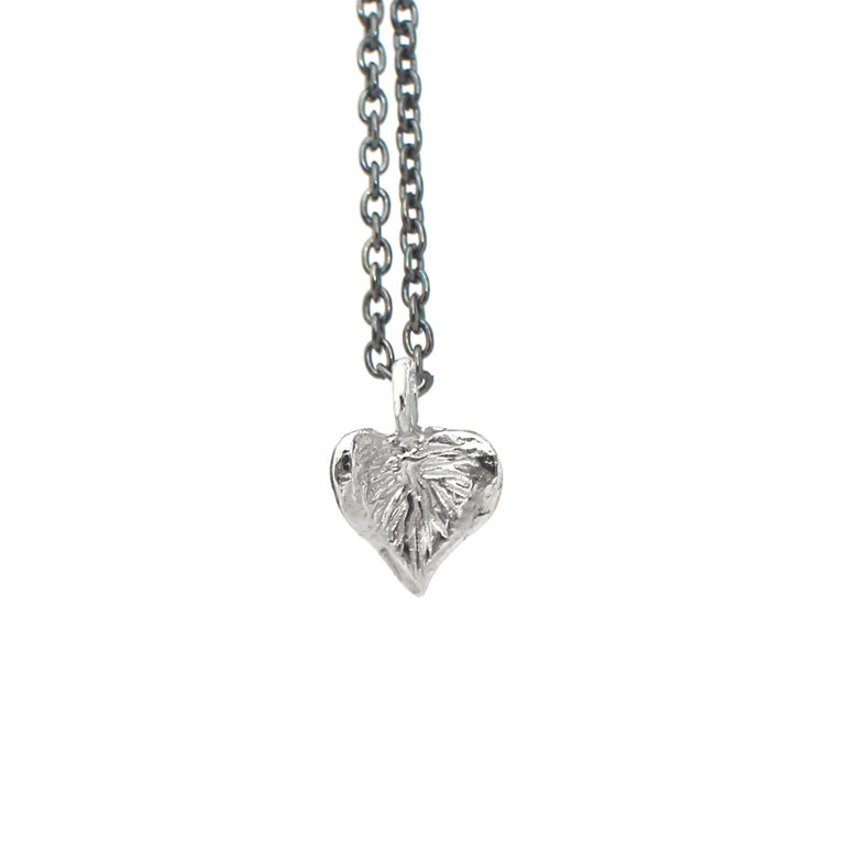 silver heart sweetheart sterling oxidised pendant necklace lilygriffin nz