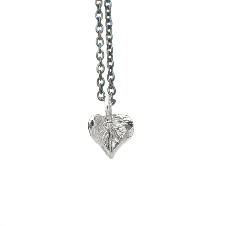 silver heart sweetheart sterling oxidised pendant necklace lilygriffin nz