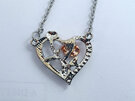Silver Heart With Rose Pendant