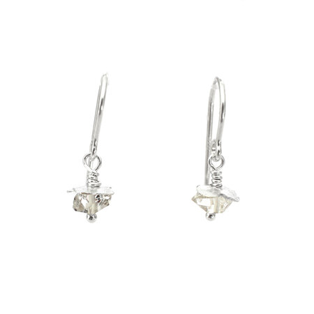 Silver Herkimer Rosehip Earrings