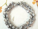 Silver Keshi Pearl Necklace - single strand