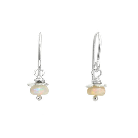 Silver Opal Rosehip Earrings