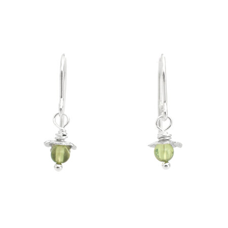 Silver Peridot Rosehip Earrings