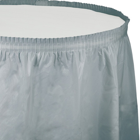 Silver Plastic Table Skirt
