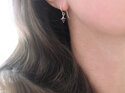Silver rosehips ruby red july birthstone anniversary earrings lilygriffin nz